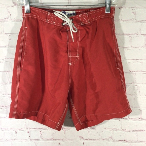 Trunks Surf & Swim Co. Red and White Swim Trunks - Size Small - Picture 1 of 7